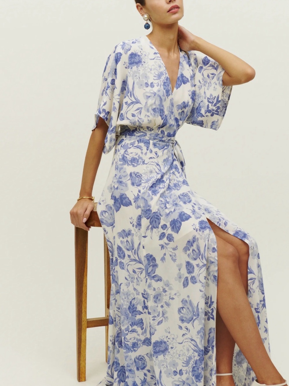 Reformation Blue and White Floral Maxi Dress